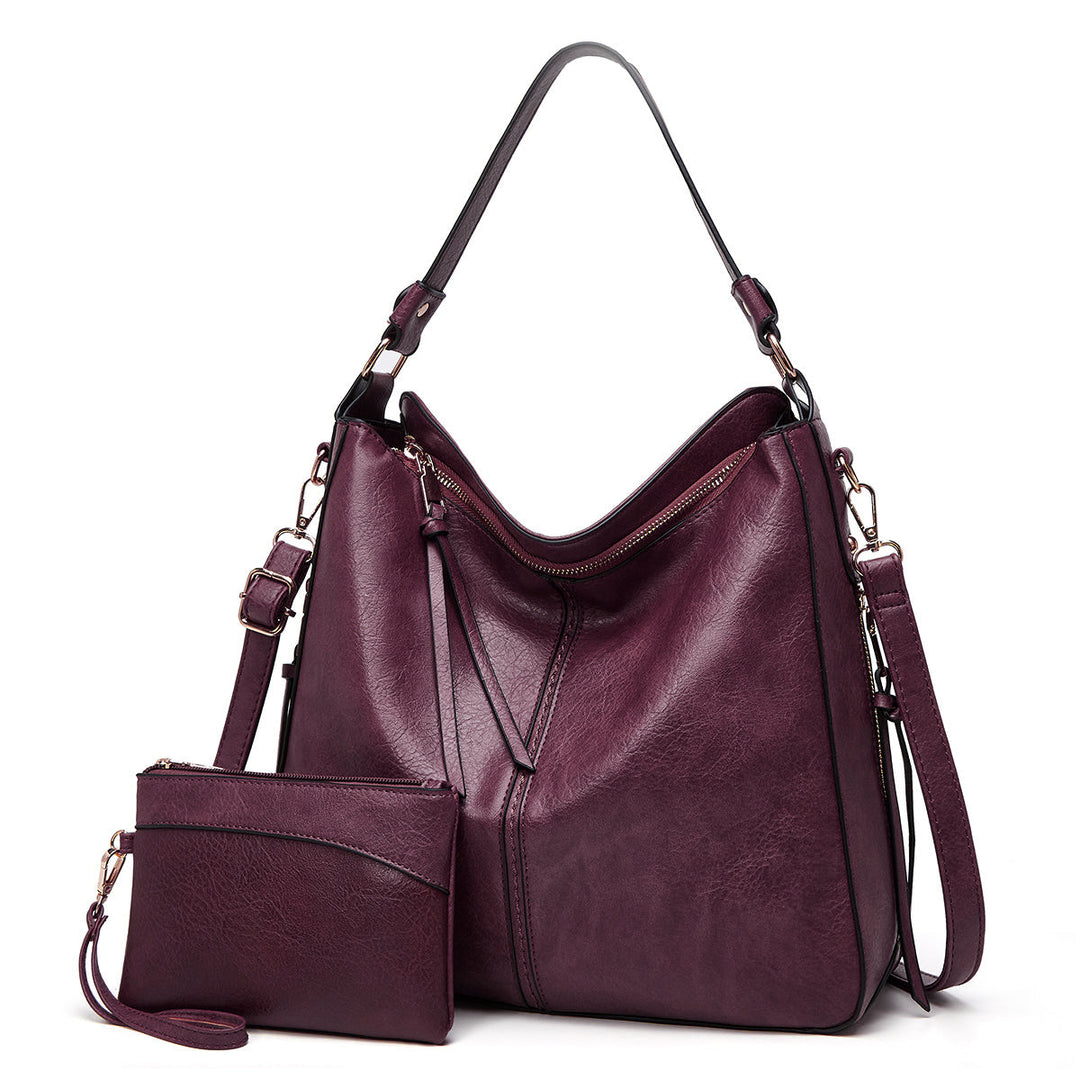Bolso Hobo de Cuero de Lujo Antirrobo + Cartera Monedero GRATIS