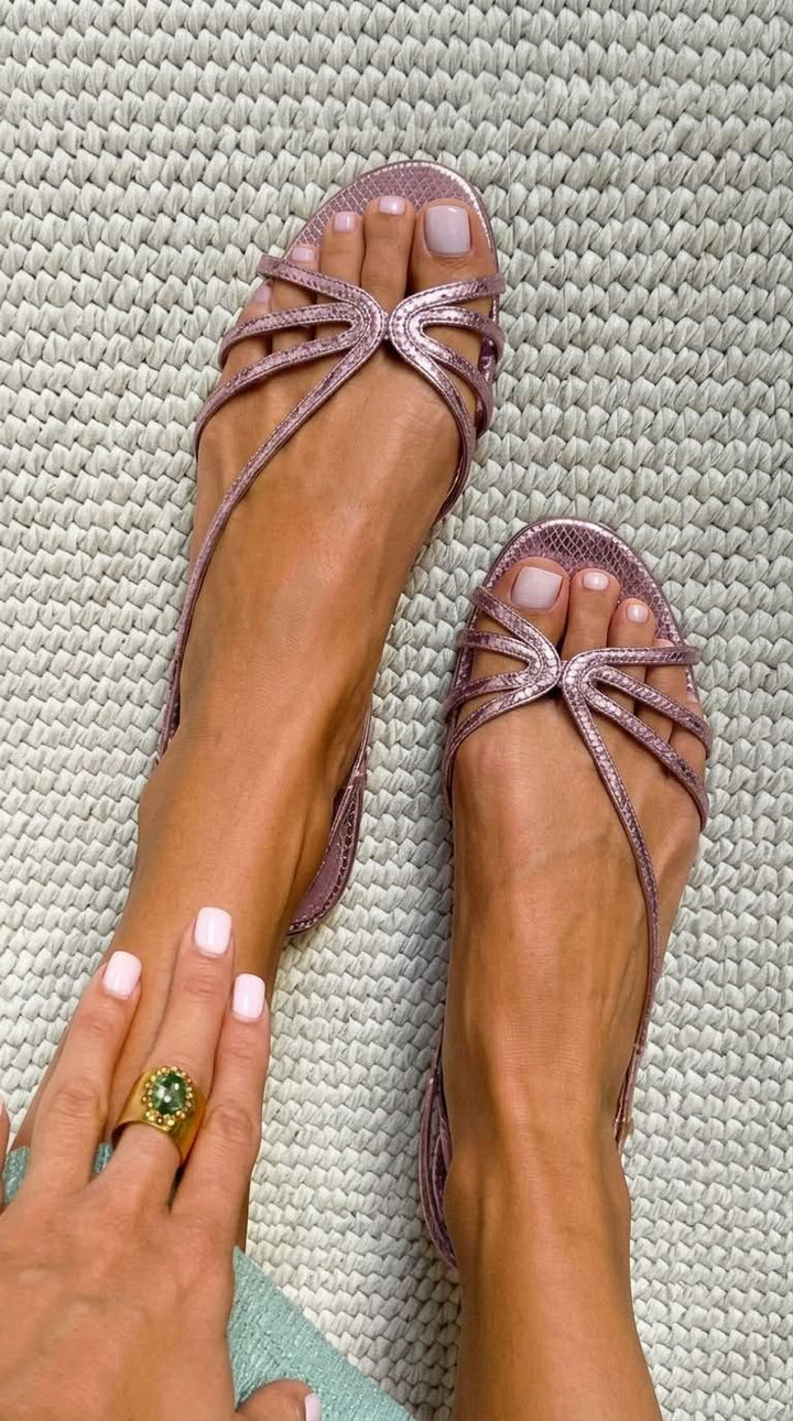 Sandra - Sandalias Elegancia Dorada de Verano