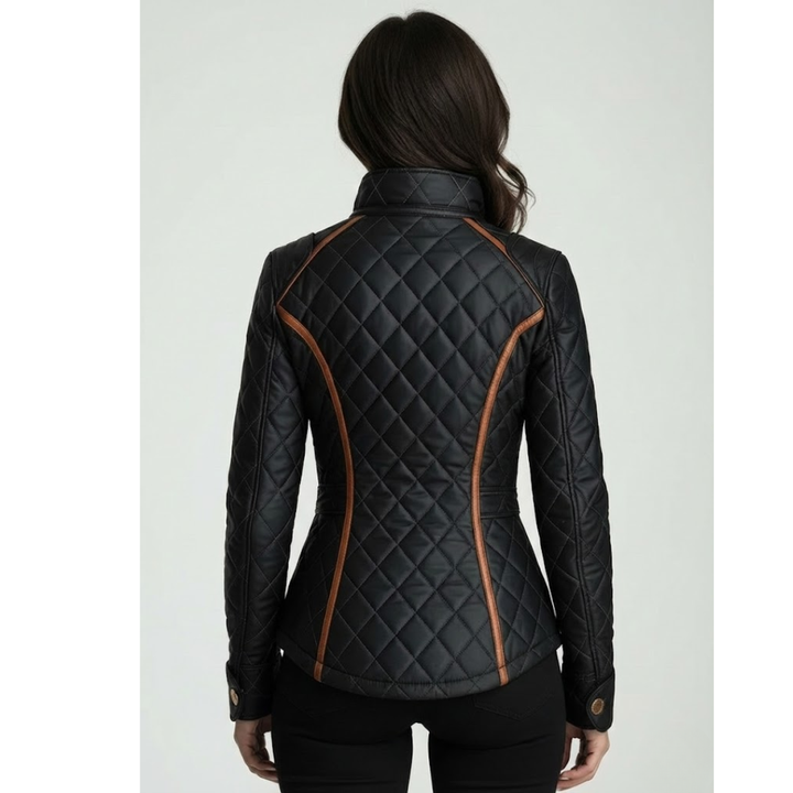 Leatrice™ Chaqueta Forrada con Diseño de Diamante