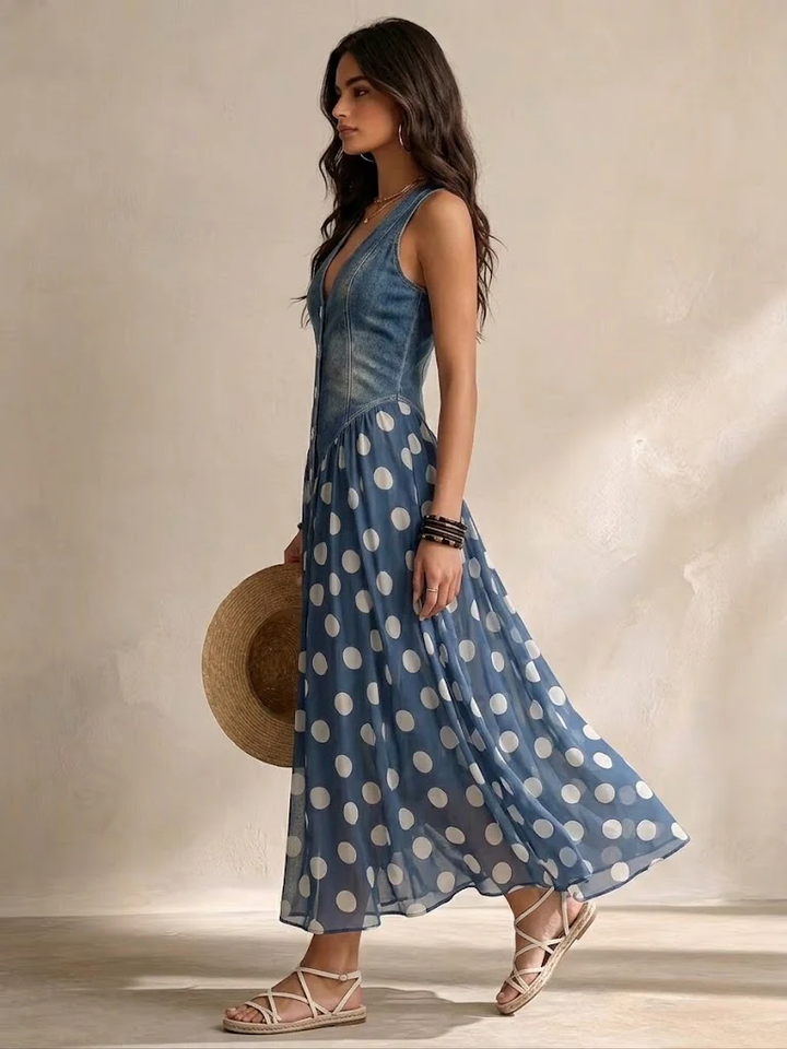Bianca | Vestido Midi de Chiffon con Lunares