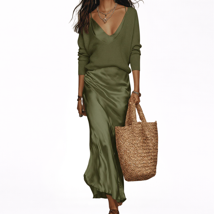 Elena | Vestido Satinado Midi