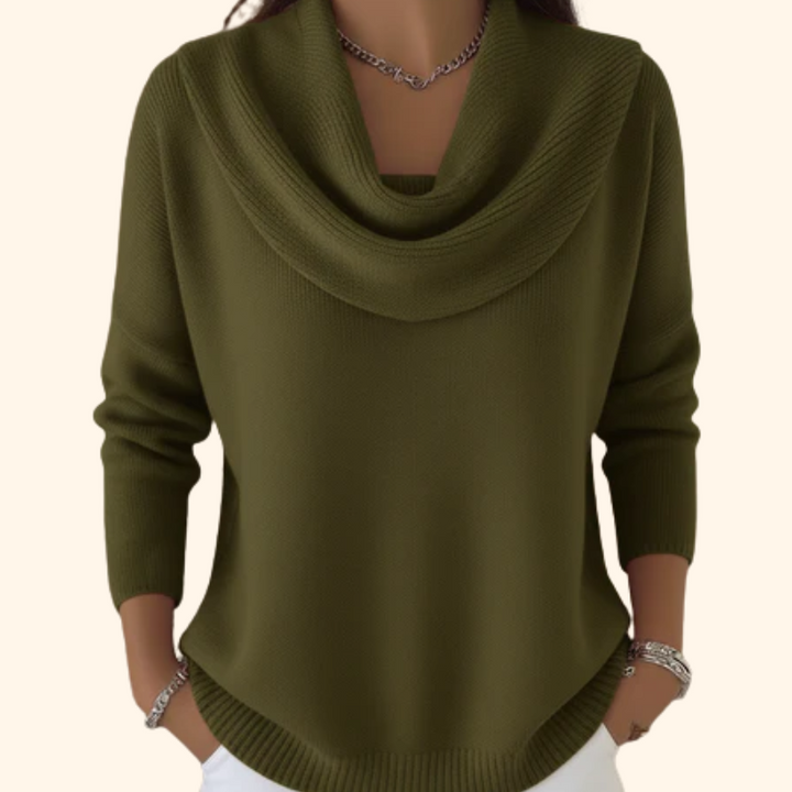 Julia | Jersey con Cuello Drapeado