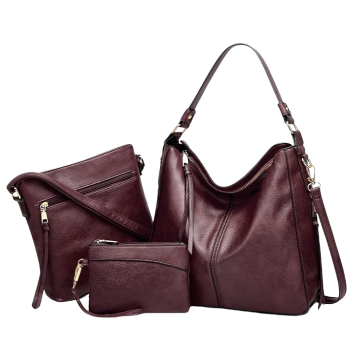 Set de 3 Bolsos Hobo de Piel de Lujo