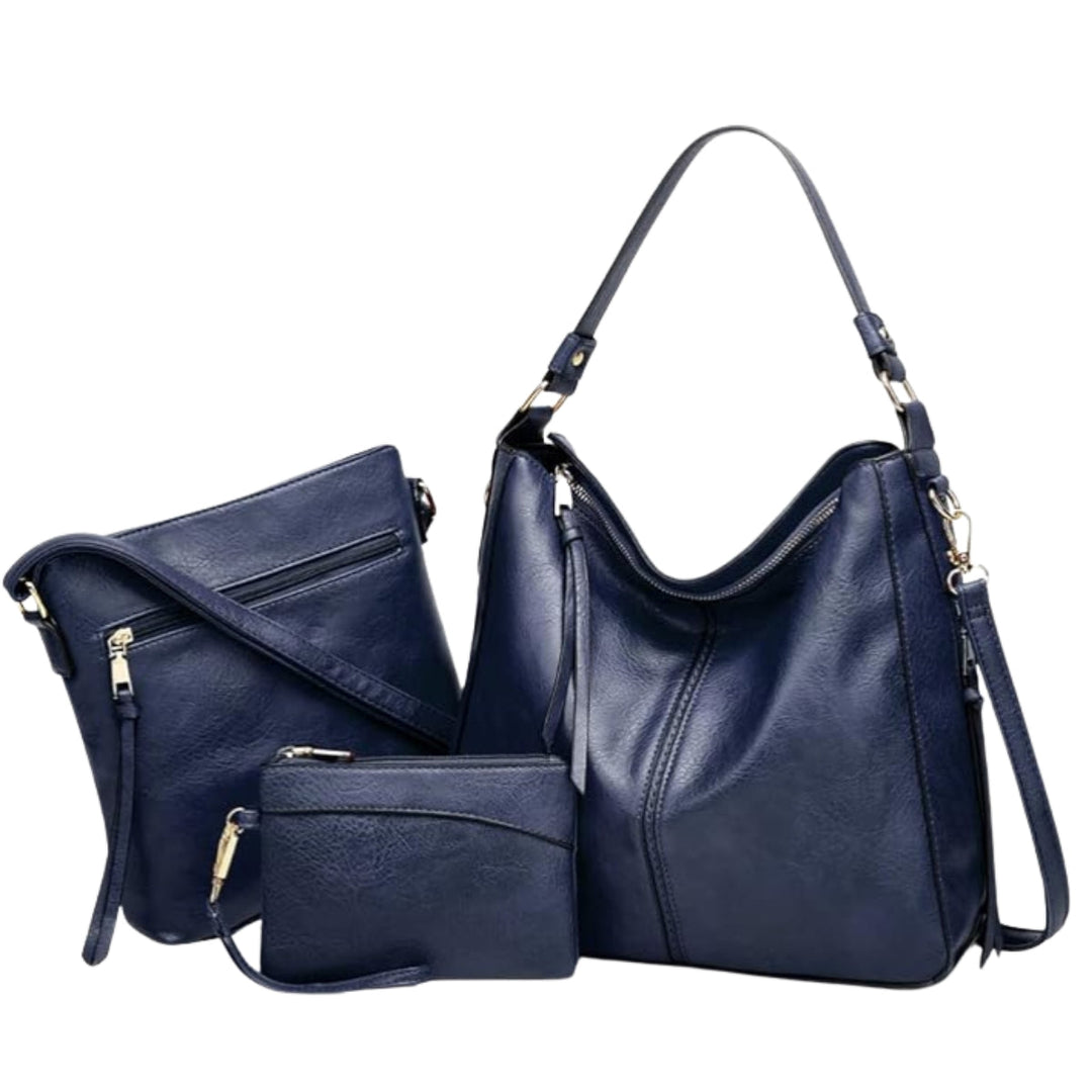Set de 3 Bolsos Hobo de Piel de Lujo