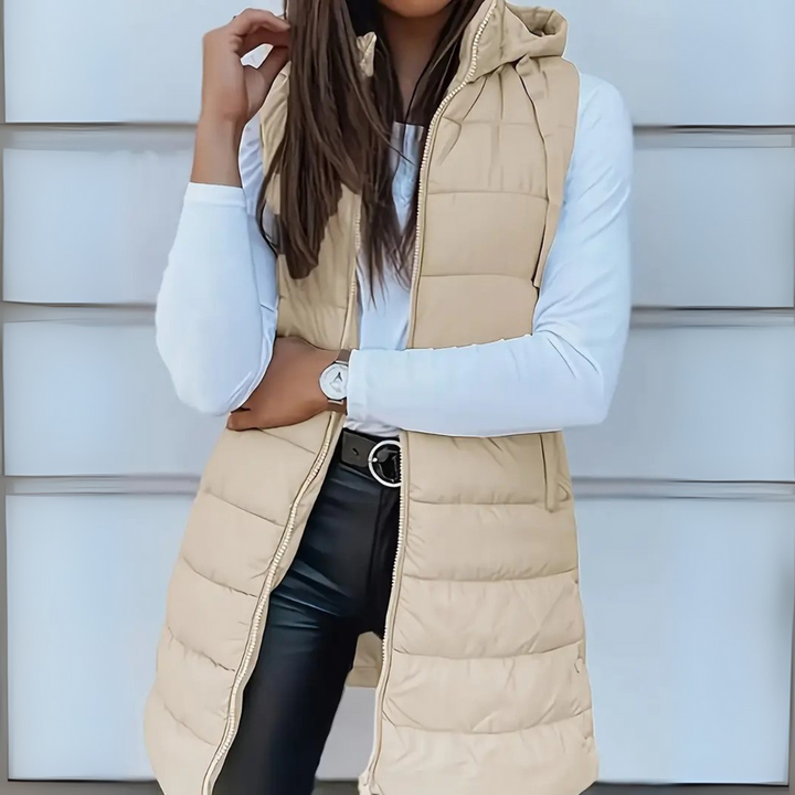 Mitchelle™ Chaleco Puffer Casual Largo Sin Mangas