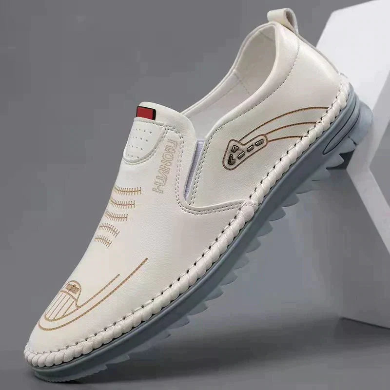 Zapatillas de cuero antideslizantes transpirables para hombre