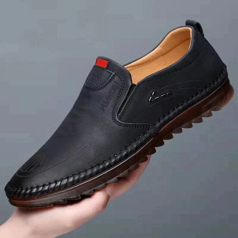 Zapatillas de cuero antideslizantes transpirables para hombre