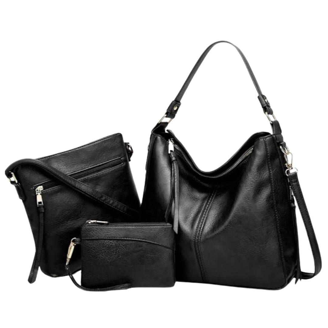 Set de 3 Bolsos Hobo de Piel de Lujo