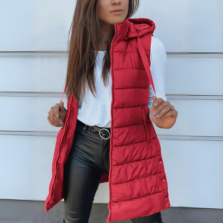 Mitchelle™ Chaleco Puffer Casual Largo Sin Mangas