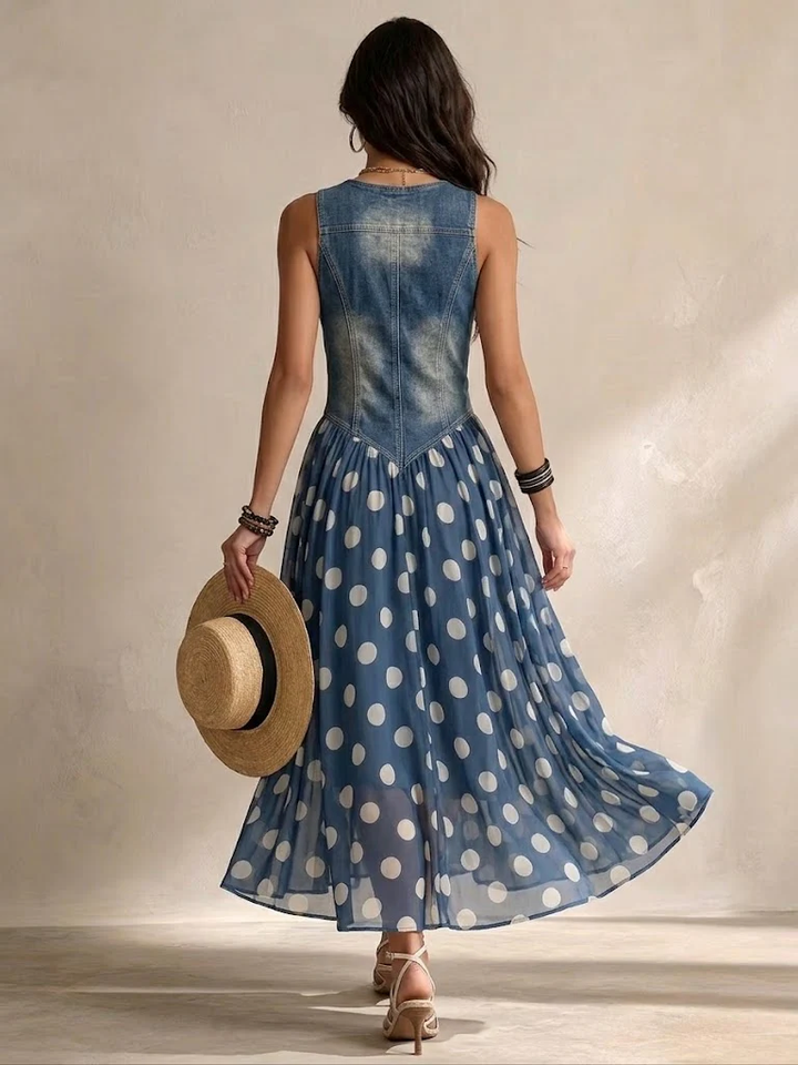 Bianca | Vestido Midi de Chiffon con Lunares