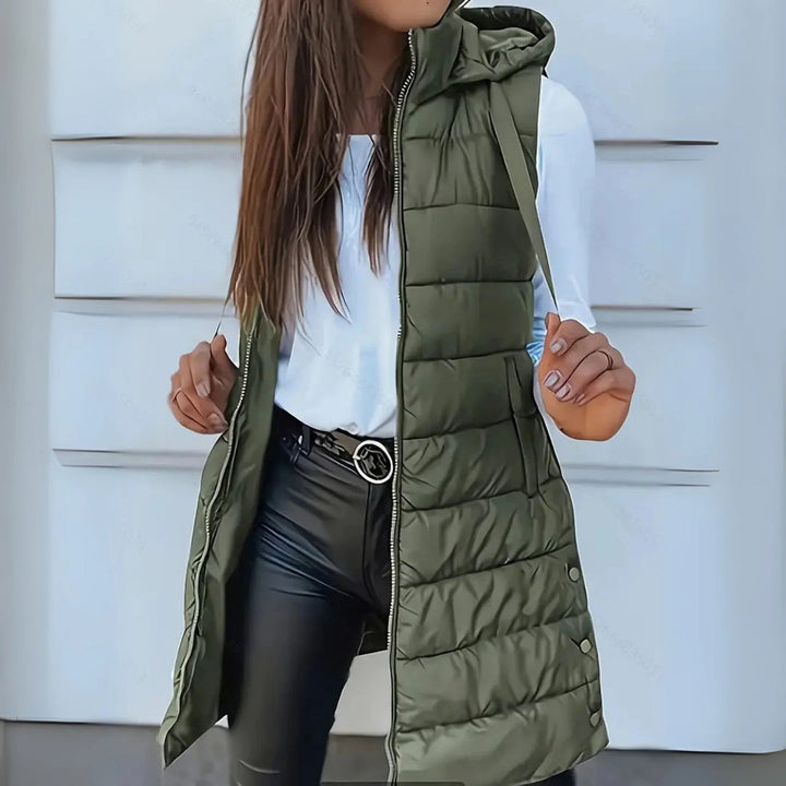 Mitchelle™ Chaleco Puffer Casual Largo Sin Mangas