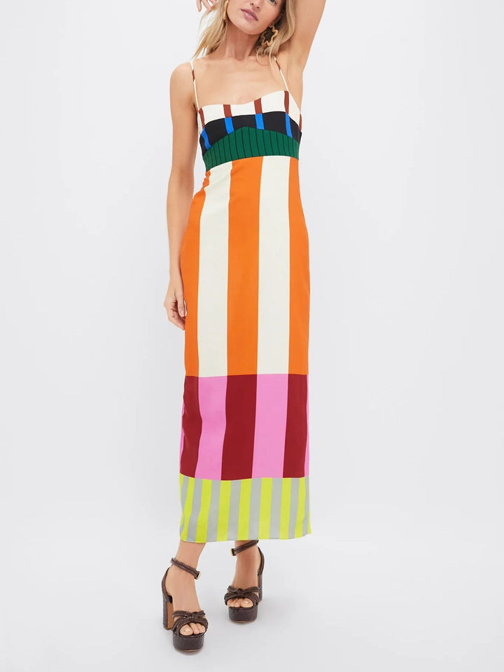 Paloma | Maxi Vestido Colorido a Rayas