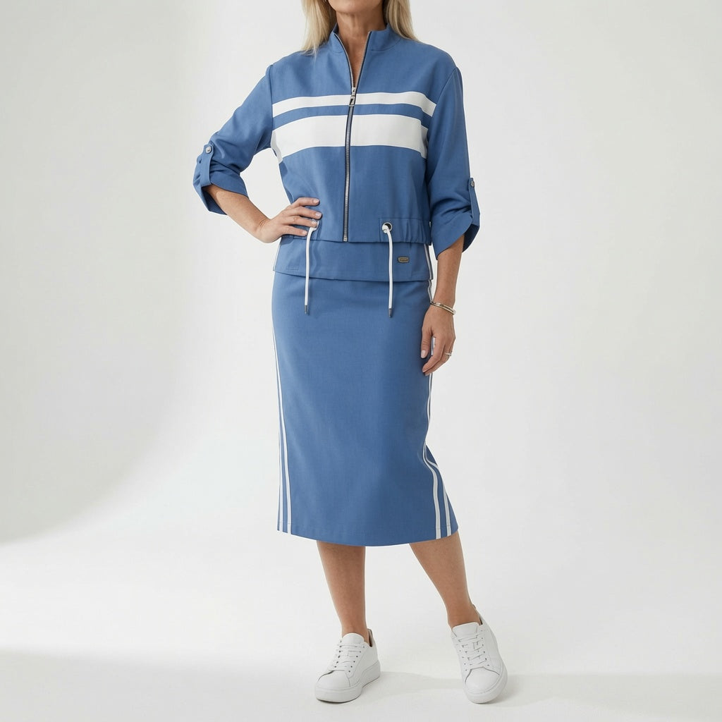 Bérénice™ — Conjunto de crop top y falda midi a juego