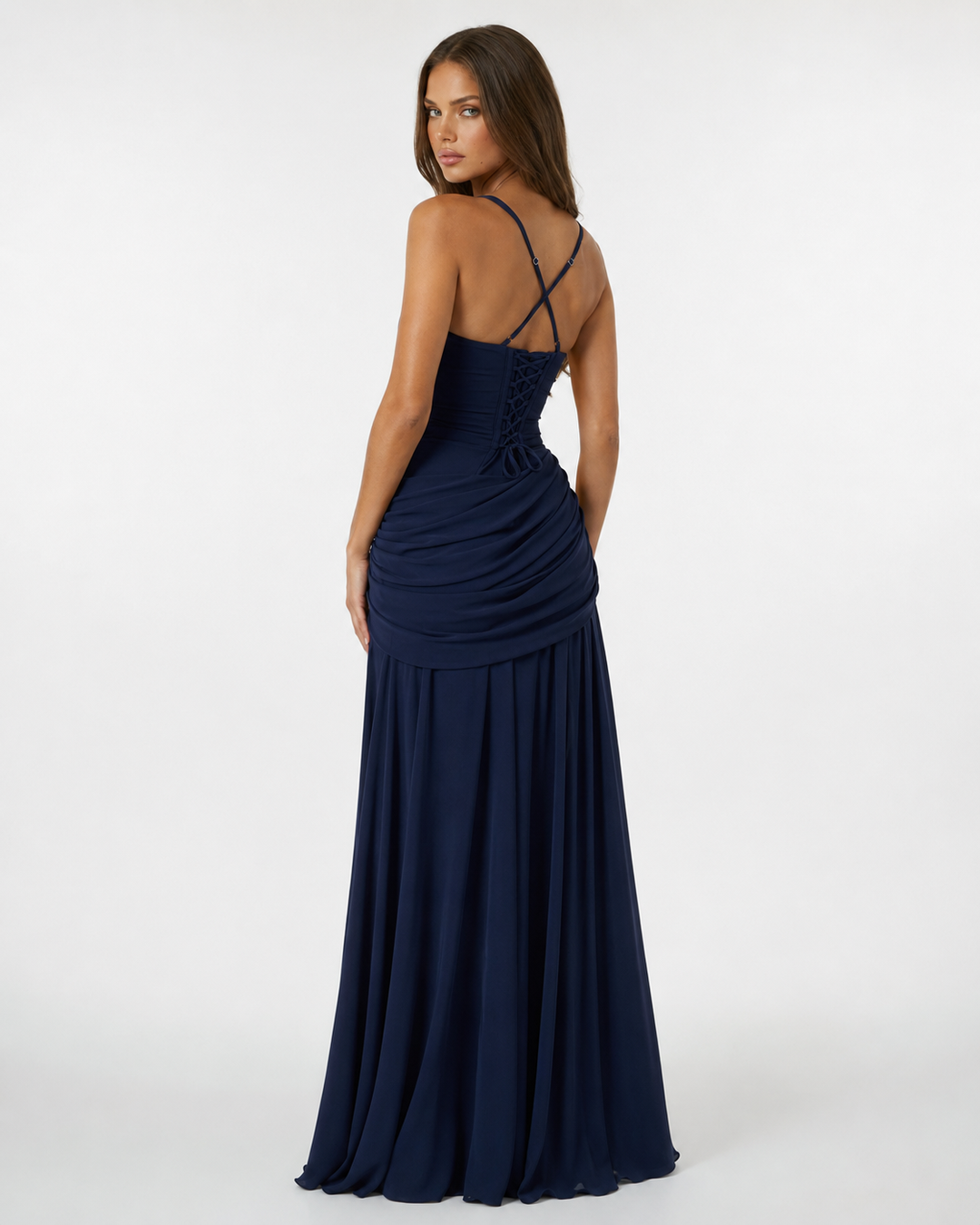 ELLA | Vestido maxi con escote cuadrado fruncido