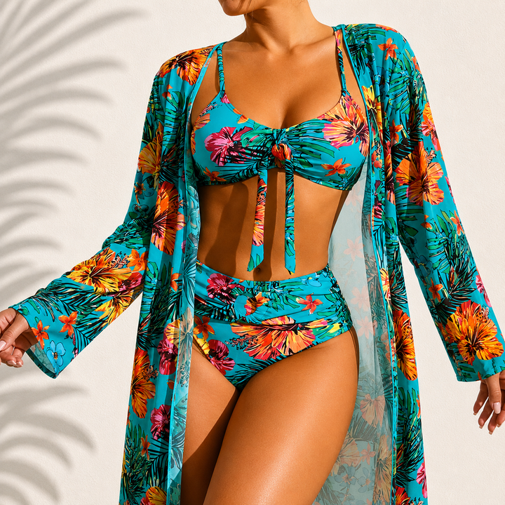 CRISTINA | Bikini de 3 Piezas Elegante Tropical María
