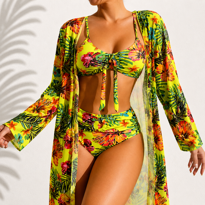 CRISTINA | Bikini de 3 Piezas Elegante Tropical María