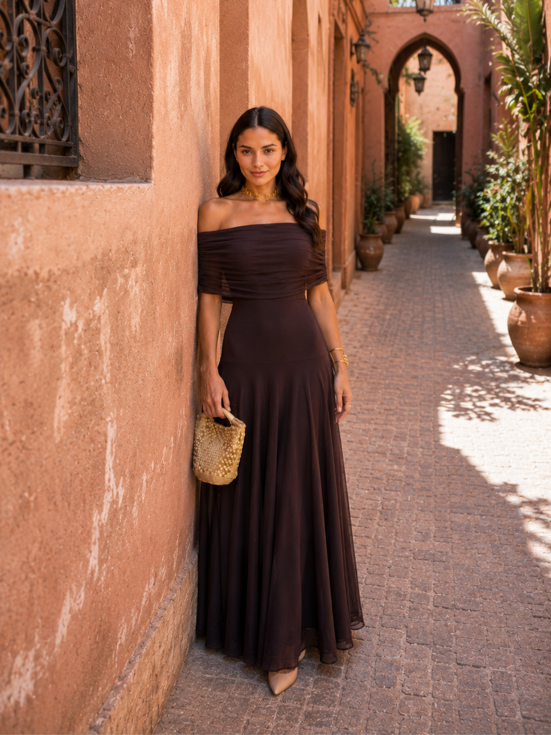 Almudena | Vestido Toledo color marrón