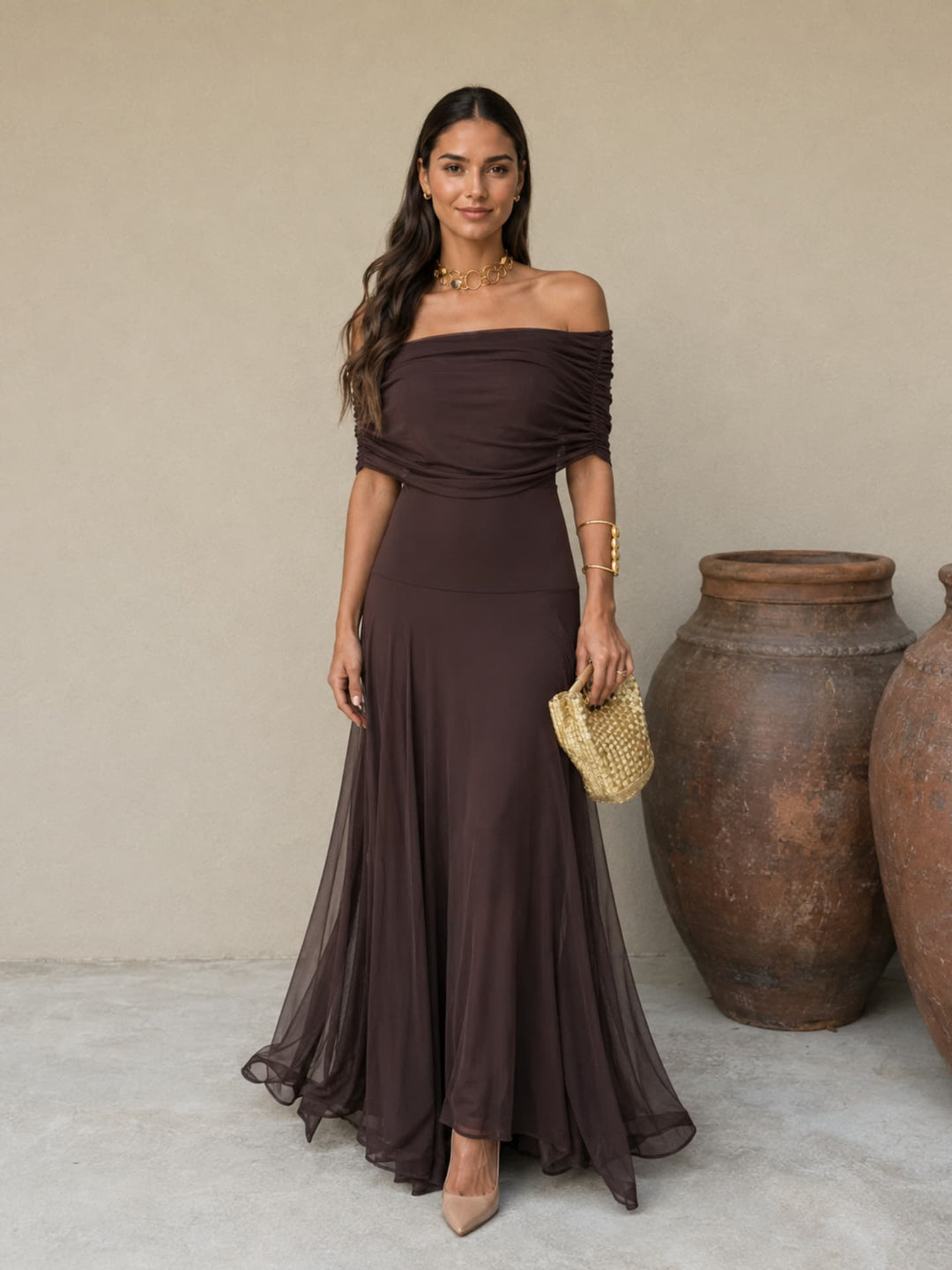 Almudena | Vestido Toledo color marrón