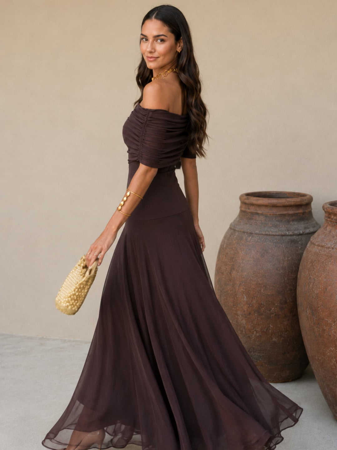 Almudena | Vestido Toledo color marrón