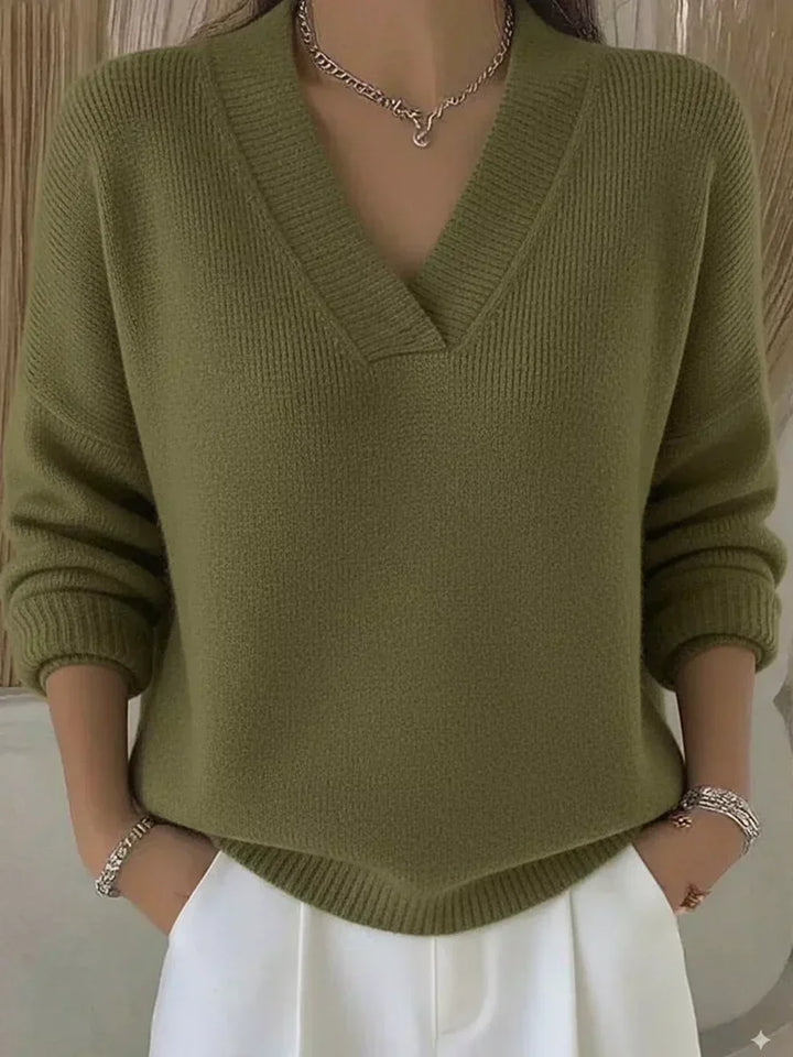 Violeta | Jersey Holgado con Cuello de Pico