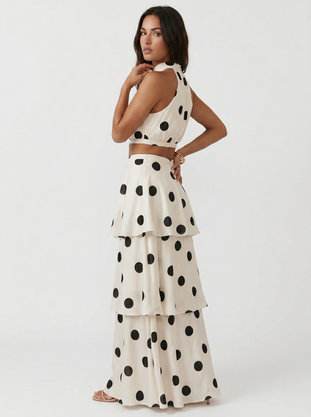 Sara | Conjunto de Top y Falda Larga de Lunares