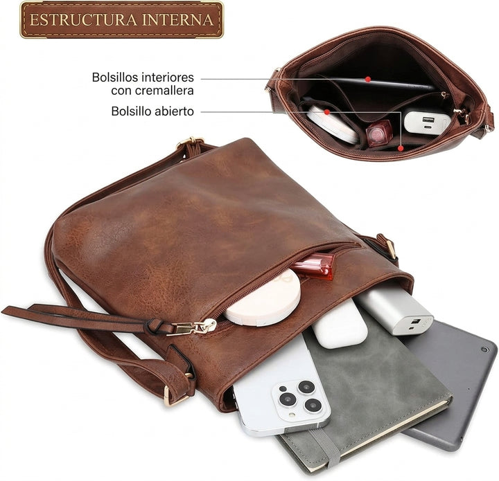 Set de 3 Bolsos Hobo de Piel de Lujo