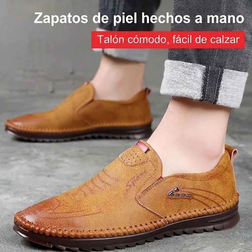 Zapatillas de cuero antideslizantes transpirables para hombre