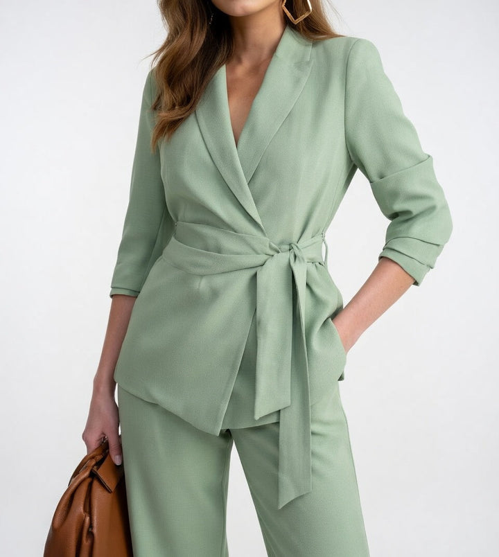 Véronique™ — Conjunto de traje fluido elegante estructurado