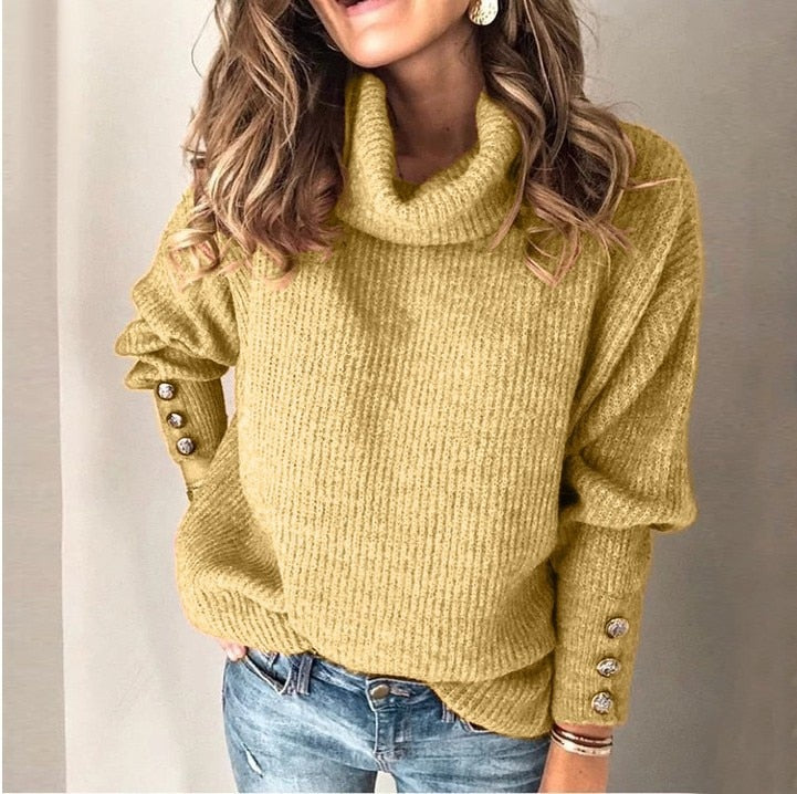 Sami Jaxón | Tila Jersey Ligero de Cuello Alto para Mujer