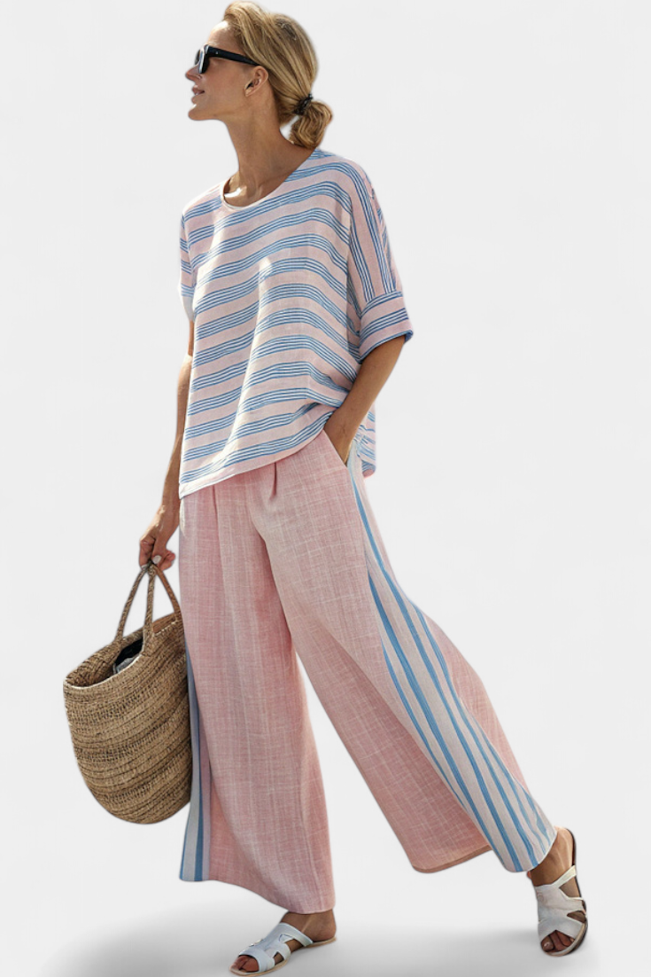 Flaminia - azul elegante y pantalones suaves