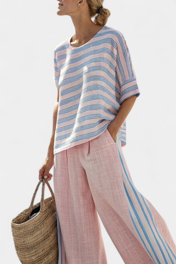 Flaminia - azul elegante y pantalones suaves