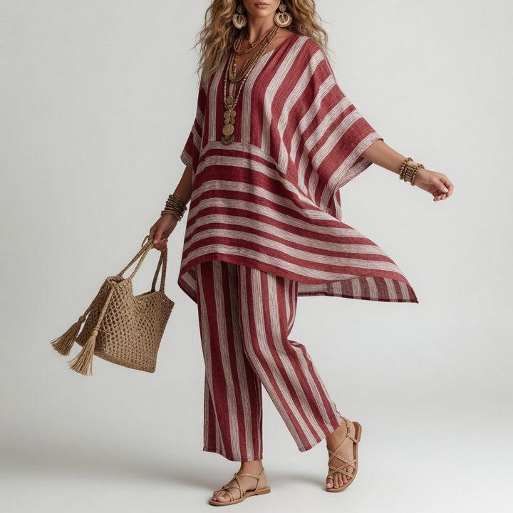 Galatea™ — Conjunto a rayas bohemio de libertad mediterránea