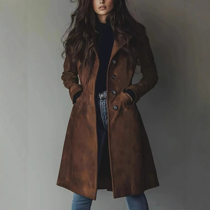 Cordelia | Abrigo Trench de Largo con Cuello Caído