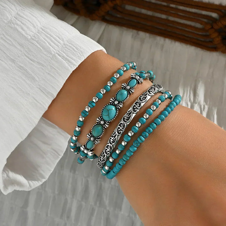 Maëlys™ — Pulsera de múltiples rangos en turquesa refinada