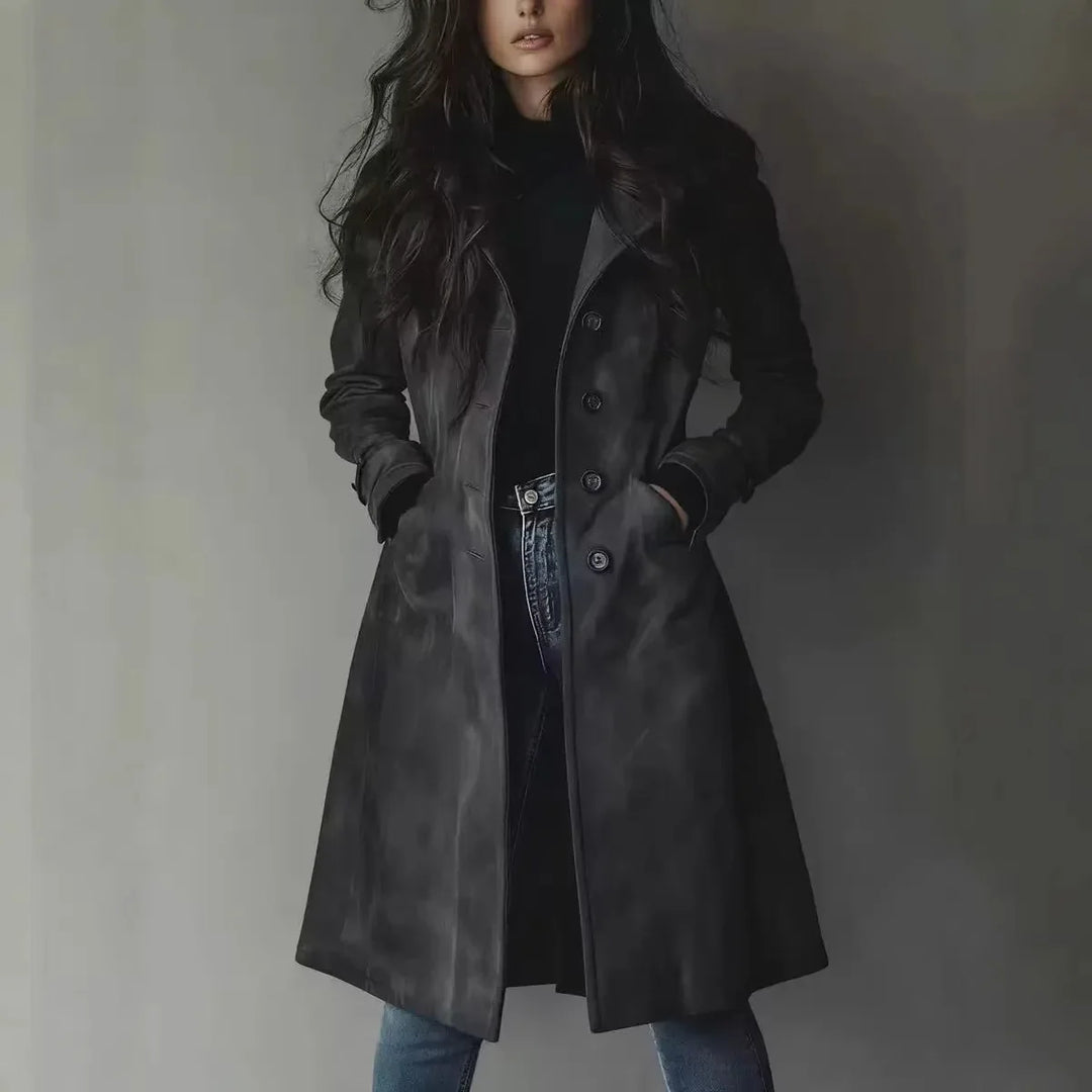 Cordelia | Abrigo Trench de Largo con Cuello Caído