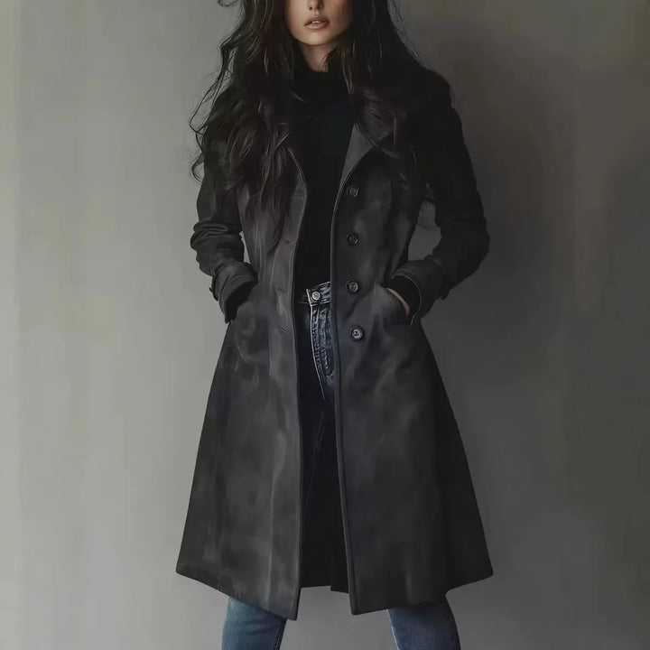 Cordelia | Abrigo Trench de Largo con Cuello Caído