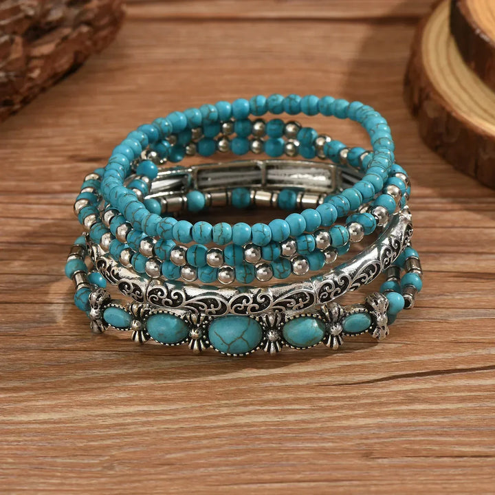 Maëlys™ — Pulsera de múltiples rangos en turquesa refinada