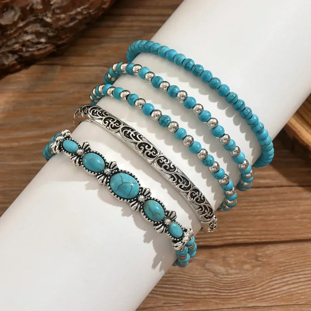Maëlys™ — Pulsera de múltiples rangos en turquesa refinada