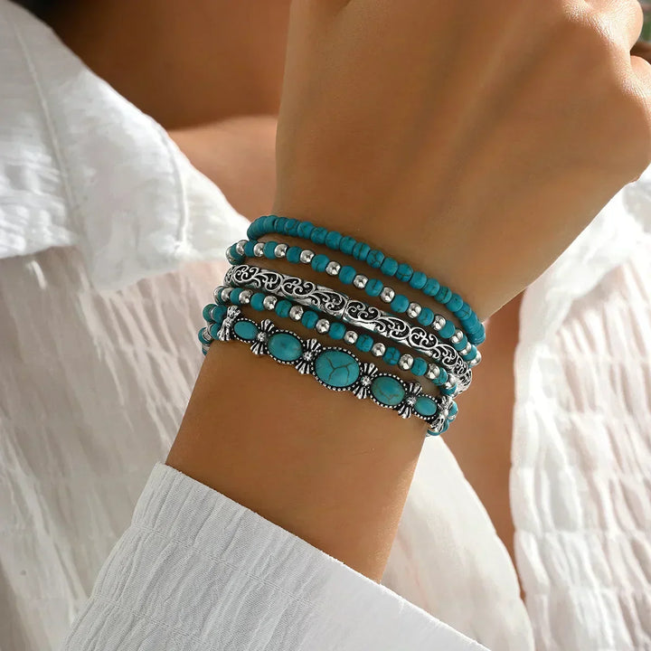 Maëlys™ — Pulsera de múltiples rangos en turquesa refinada