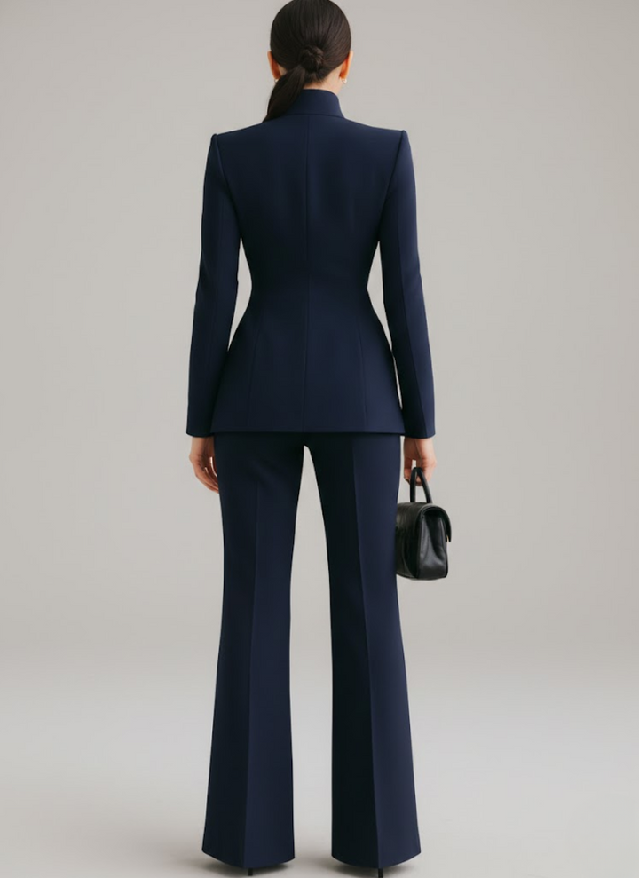 Dominica™ — Traje pantalón azul marino atemporal