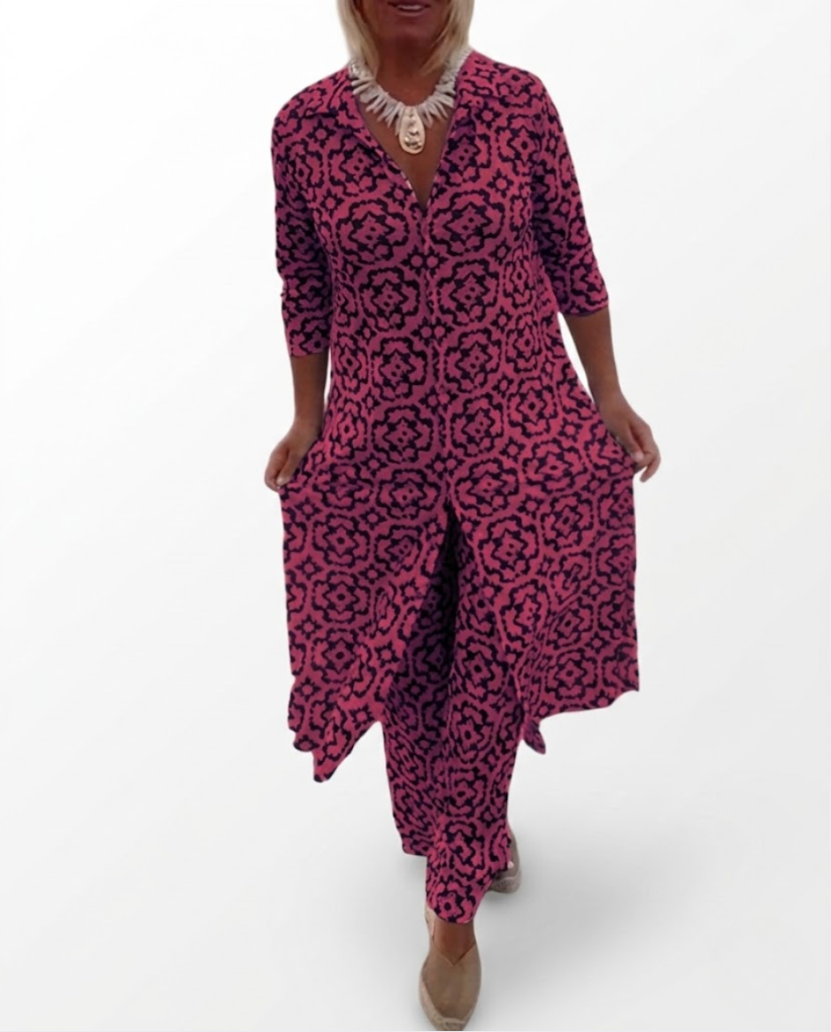 Camila™ — Conjunto fluido estampado de confort elegante