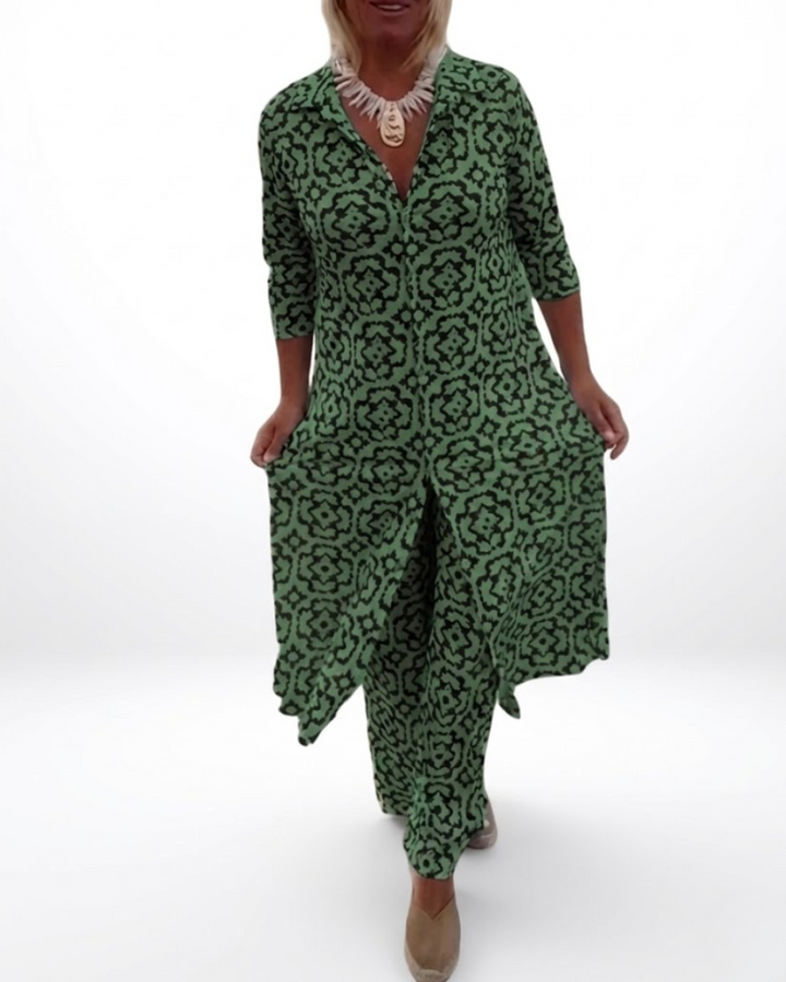 Camila™ — Conjunto fluido estampado de confort elegante