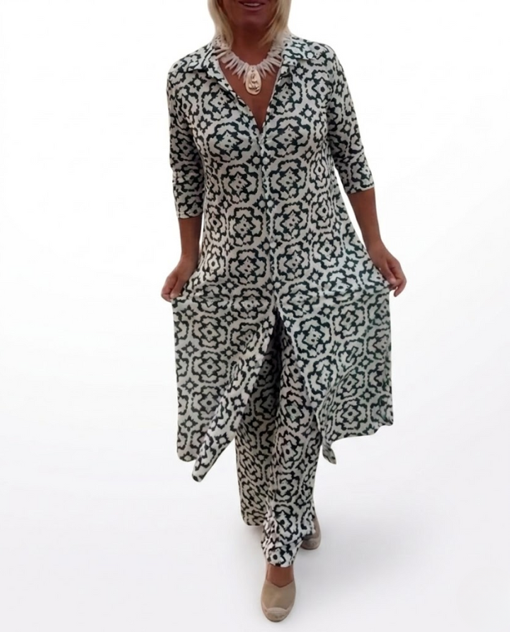 Camila™ — Conjunto fluido estampado de confort elegante