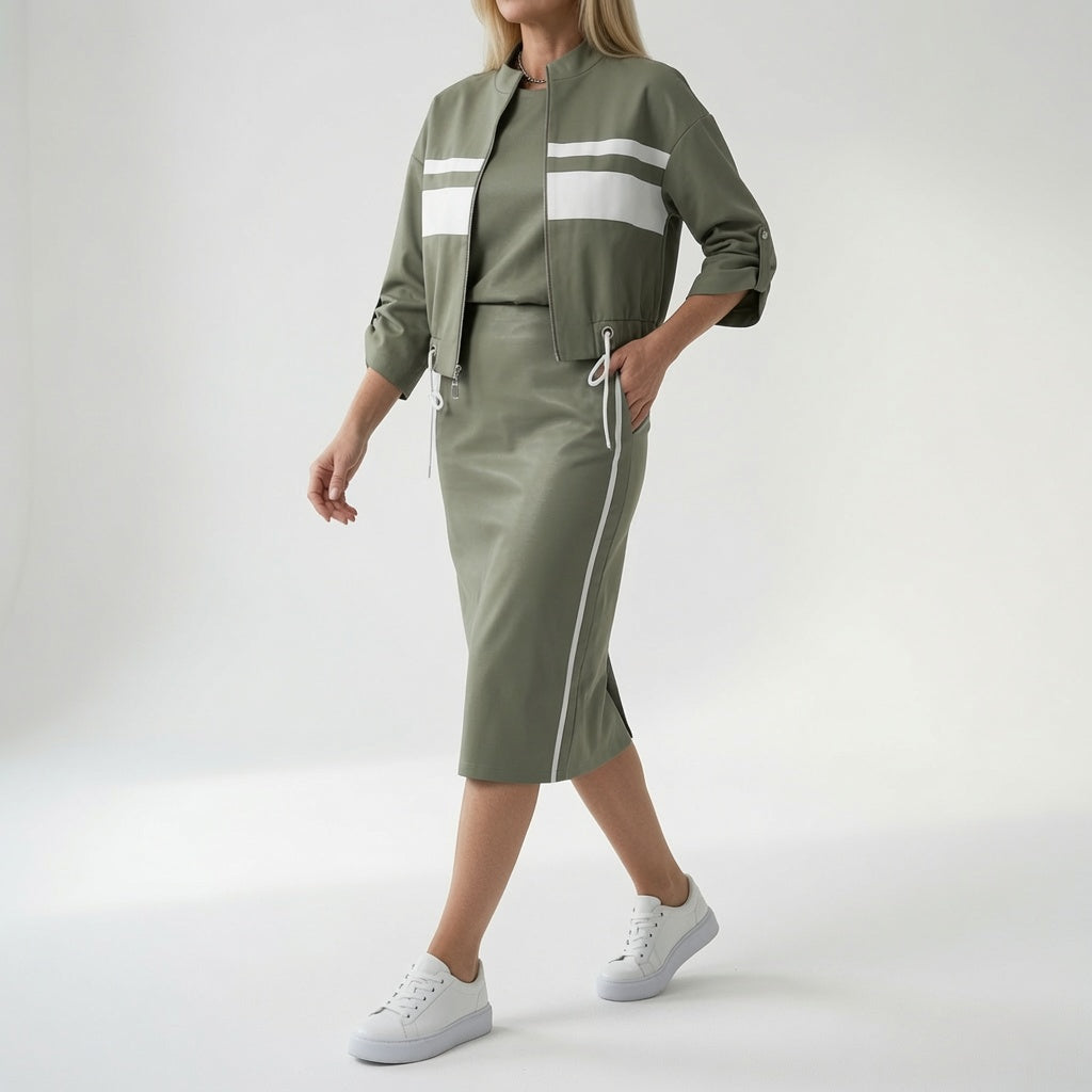 Bérénice™ — Conjunto de crop top y falda midi a juego