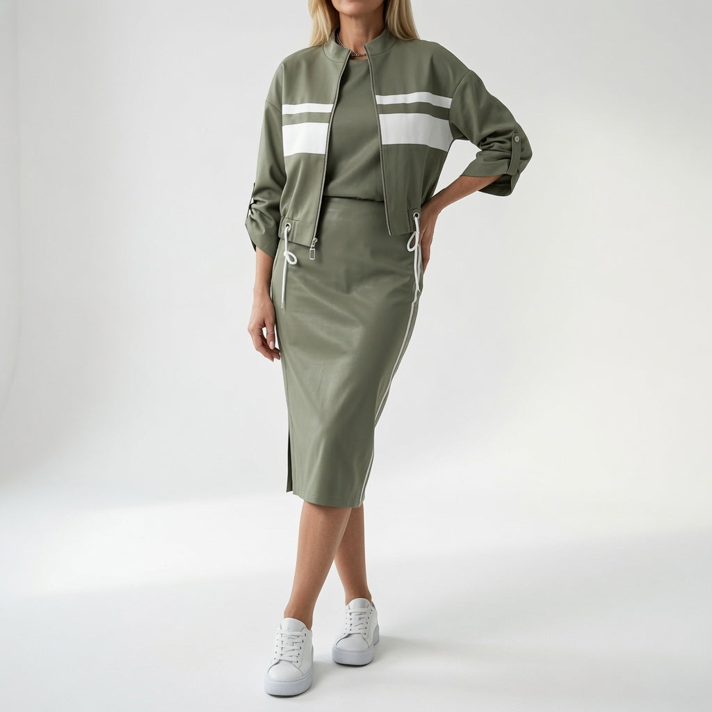 Bérénice™ — Conjunto de crop top y falda midi a juego