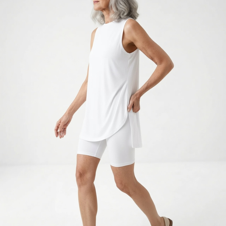Felicidad™ — Conjunto de pantalones cortos y top sin mangas fluido