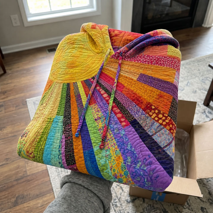 Dawnella™ | Sudadera con Capucha Bohemia Multicolor de Retales