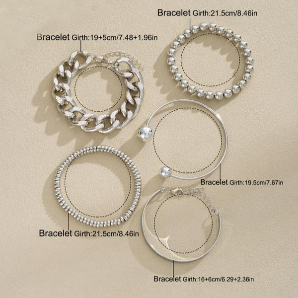 Conjunto de Pulseras Apilables de 5 Piezas