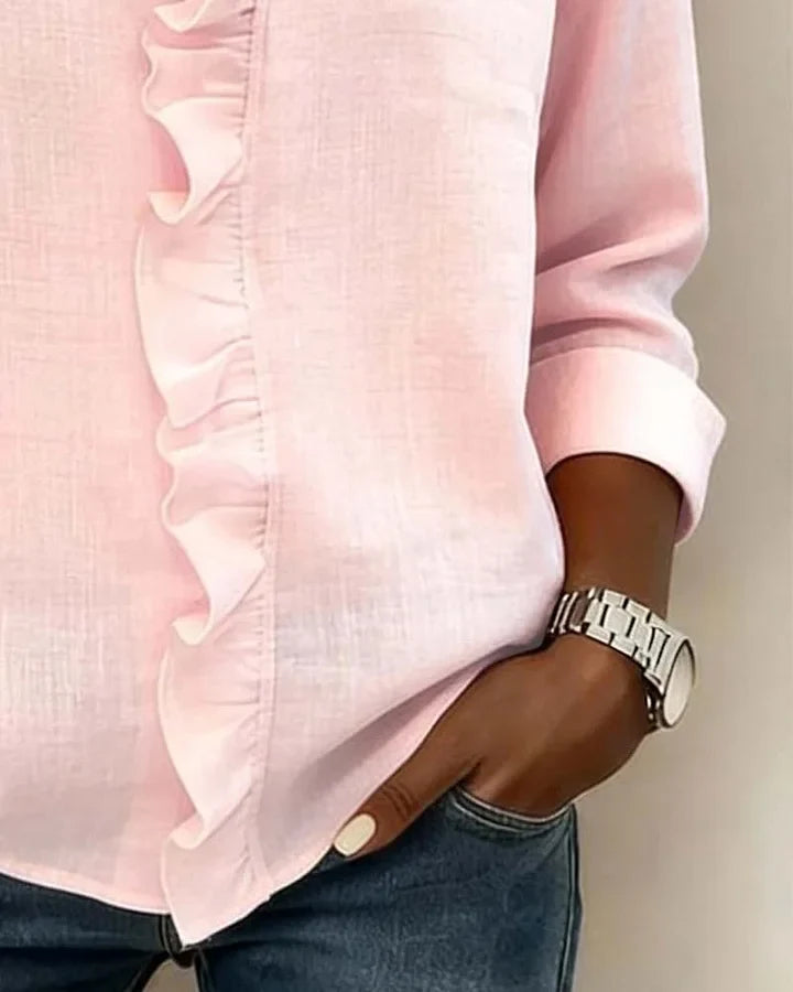 Claire™ | Blouse à encolure en V et volants délicats