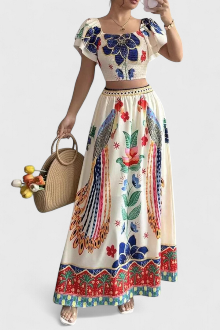 Itzel Conjunto Bohemio con Estampado Étnico